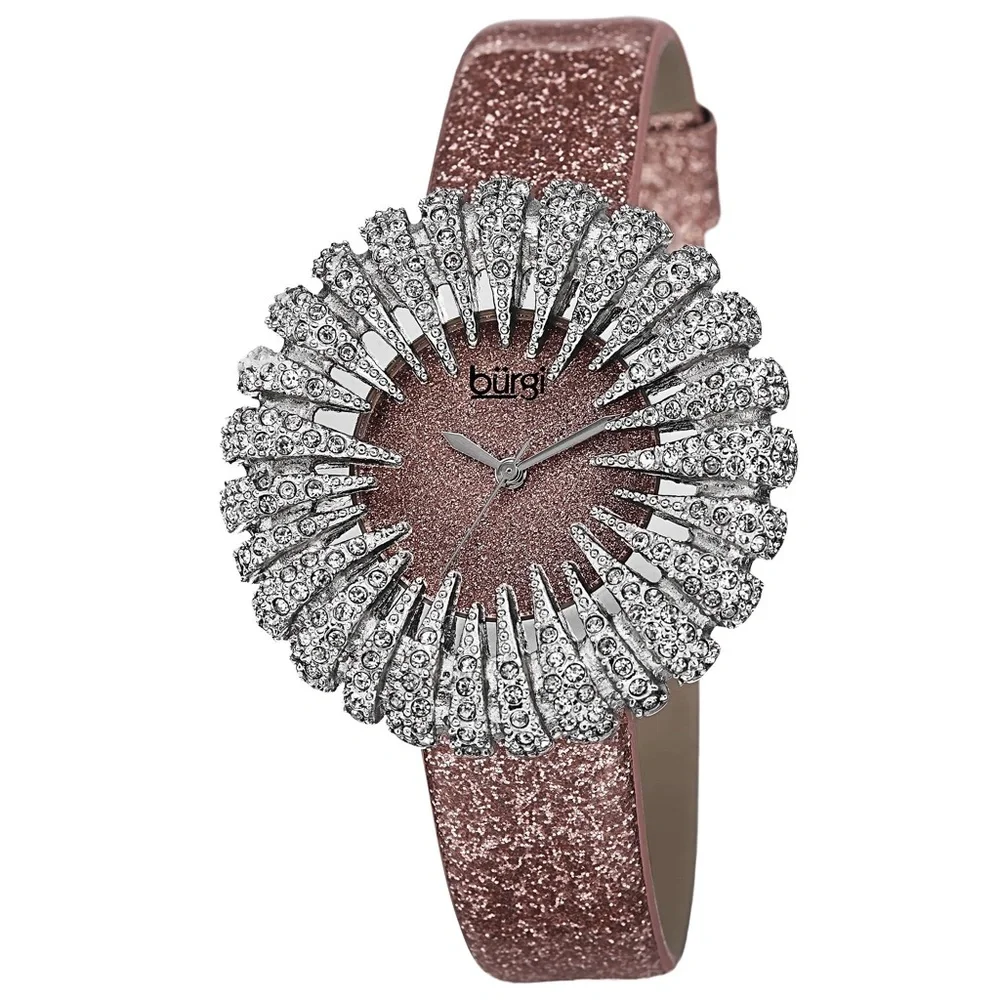 NWOT Burgi Silver and Pink Sparkle Unique Watch • Burning Man Sparkle Watch - Picture 3 of 8